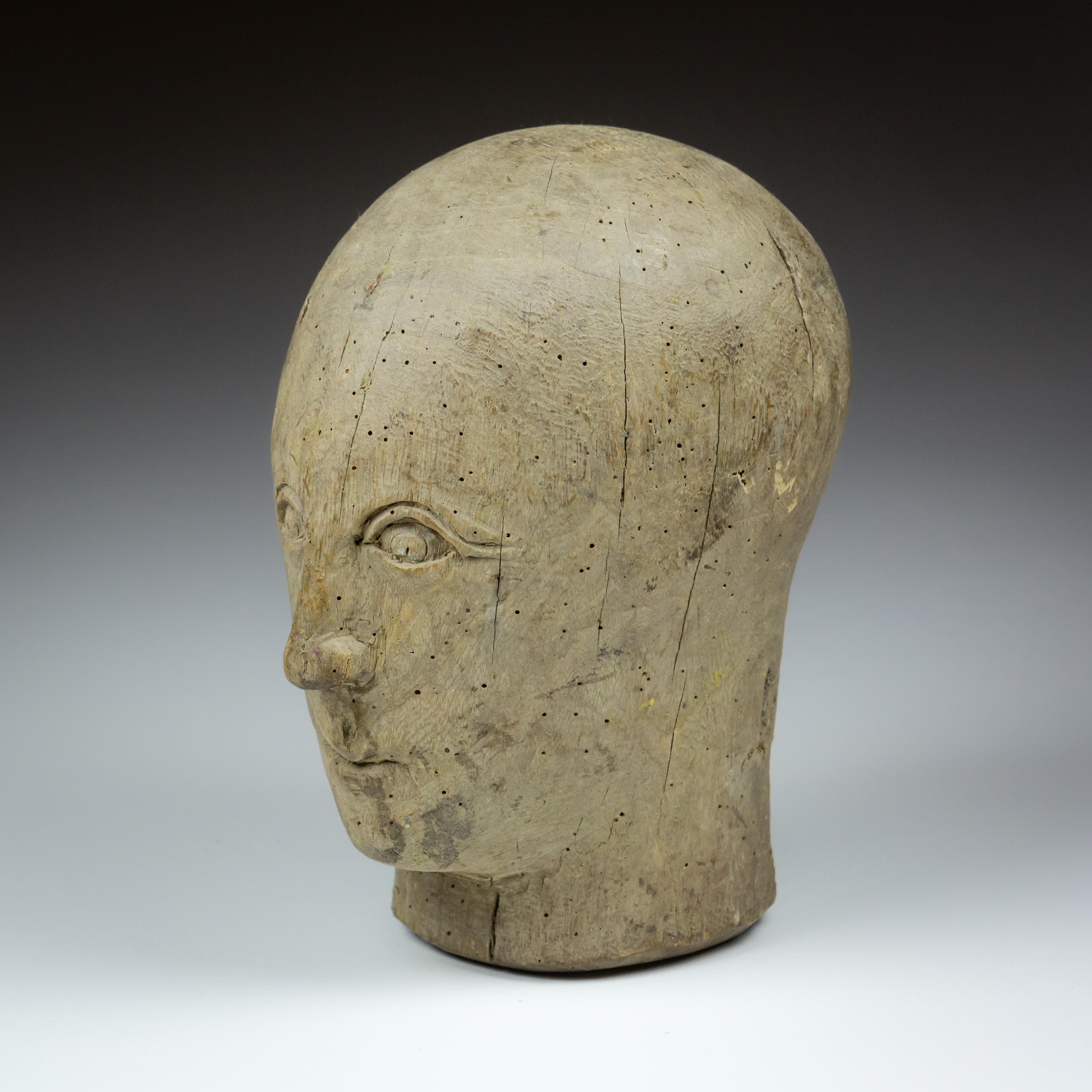 19th Century Marotte or Miliners Head In Distressed Condition For Sale In Pease pottage, West Sussex