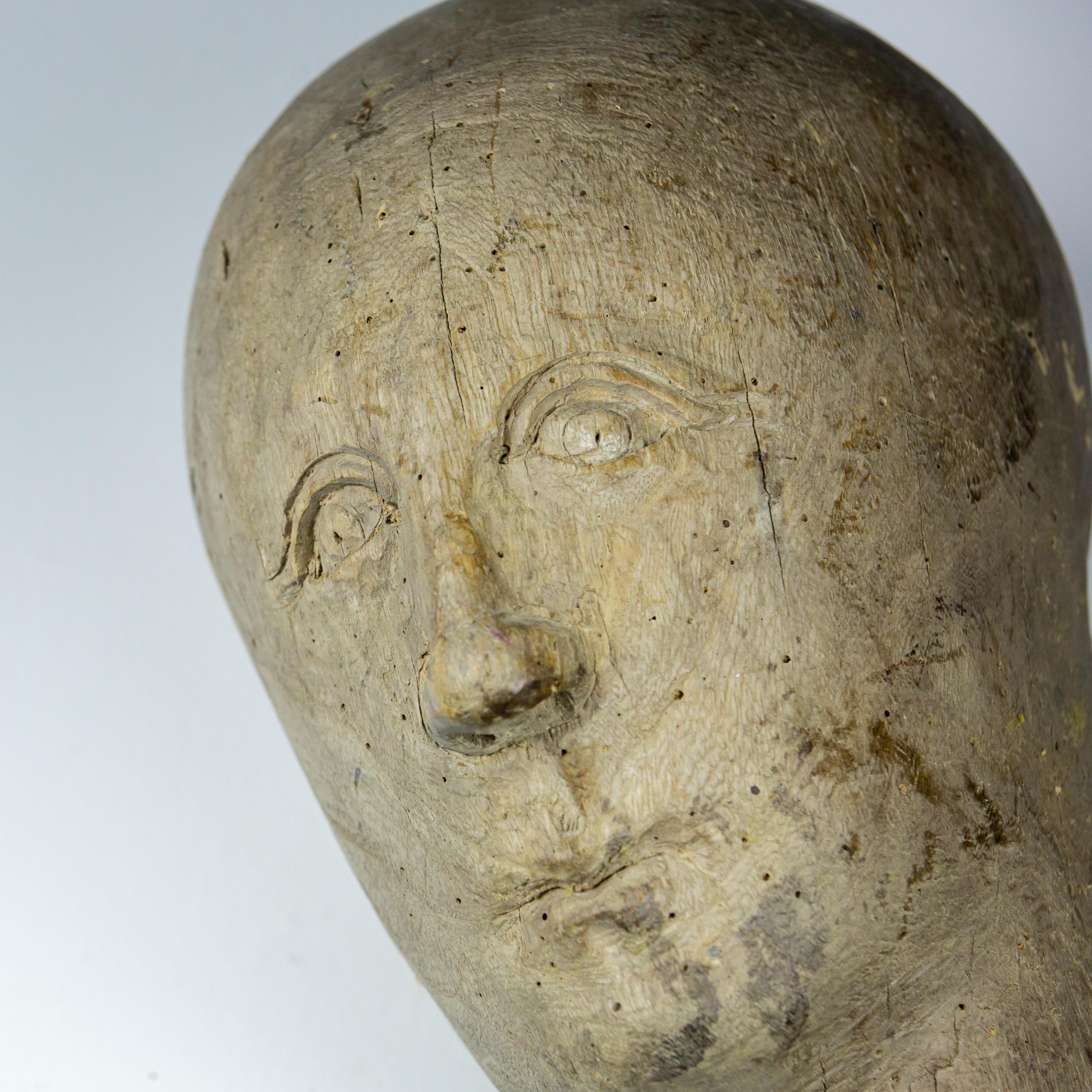 19th Century Marotte or Miliners Head For Sale 3