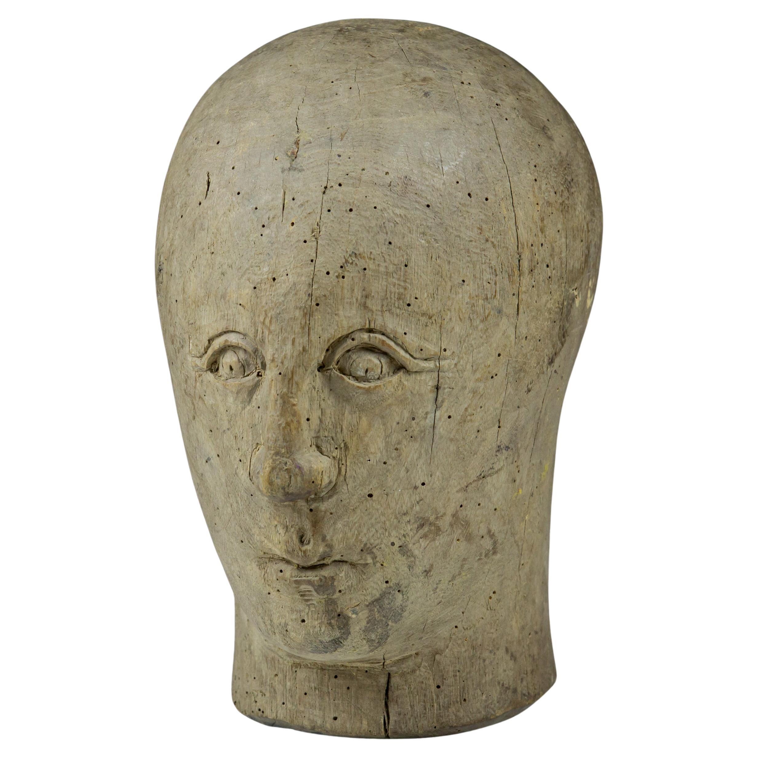19th Century Marotte or Miliners Head For Sale