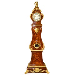 19th Century  KIngwood Marquetry and Gilt Bronze Longcase Clock signed Martinot