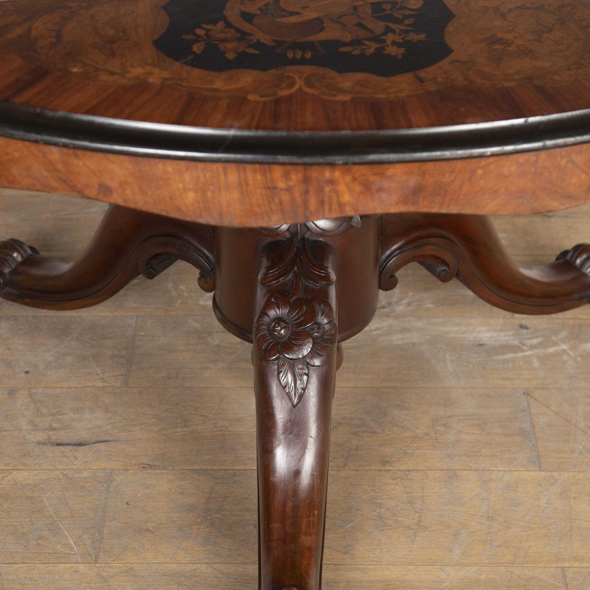 Country 19th Century Marquetry Centre Table For Sale