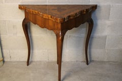 19th Century Marquetry Extended Console Game Table in Walnut