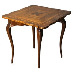 19th Century Marquetry Extended Console Game Table in Walnut