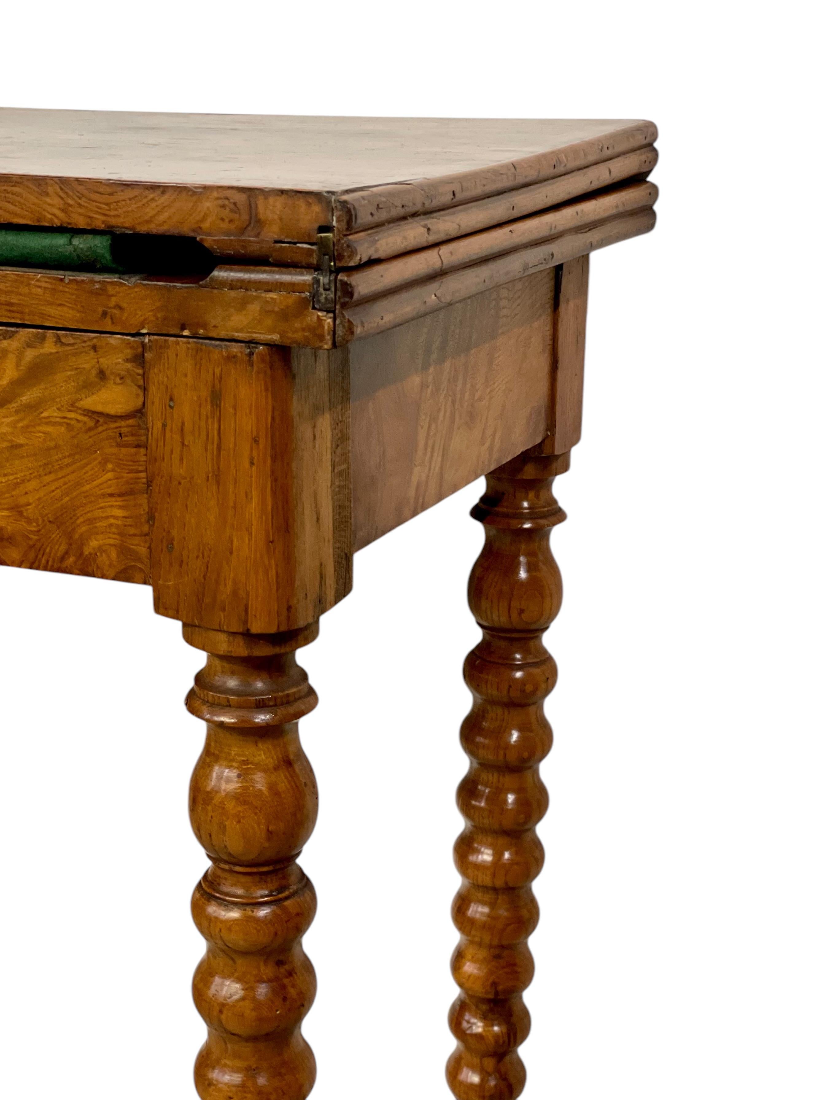 19th Century Marquetry Fold-Over Game Table For Sale 6
