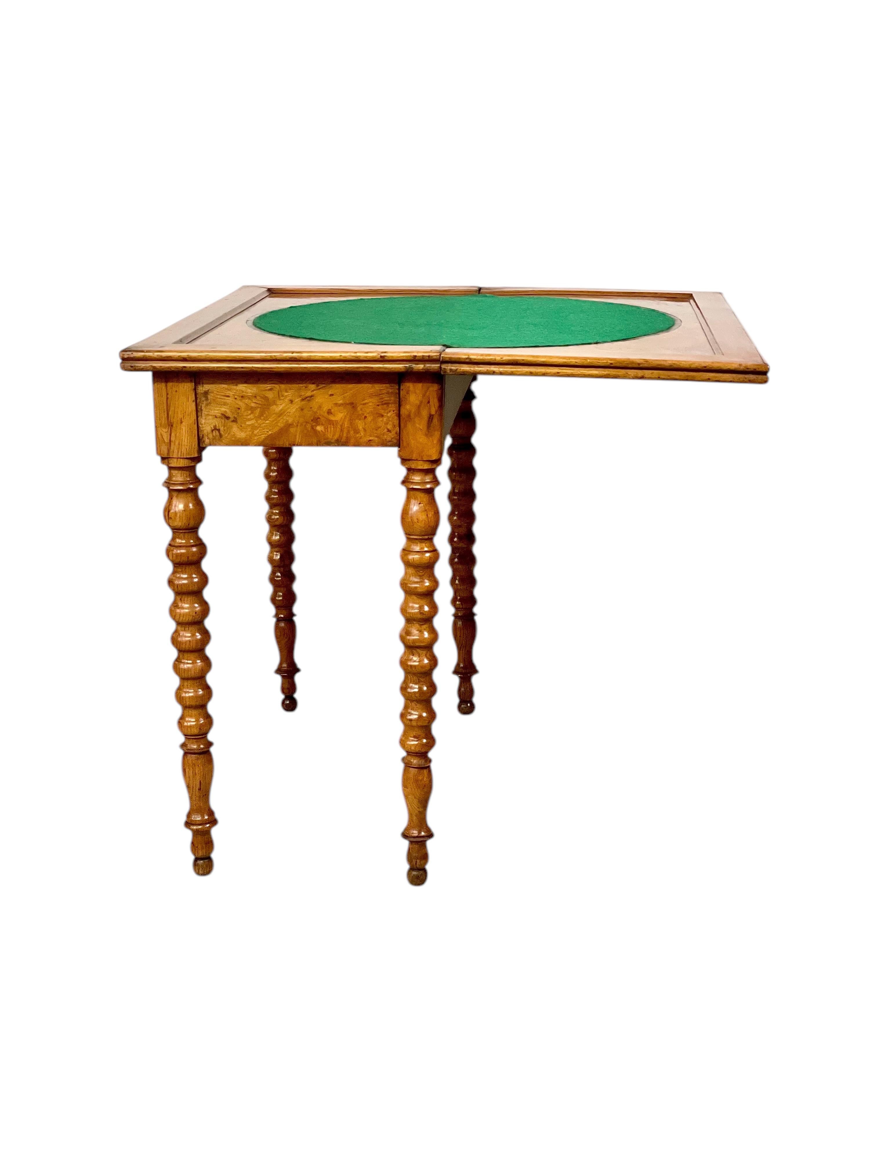 19th Century Marquetry Fold-Over Game Table For Sale 8