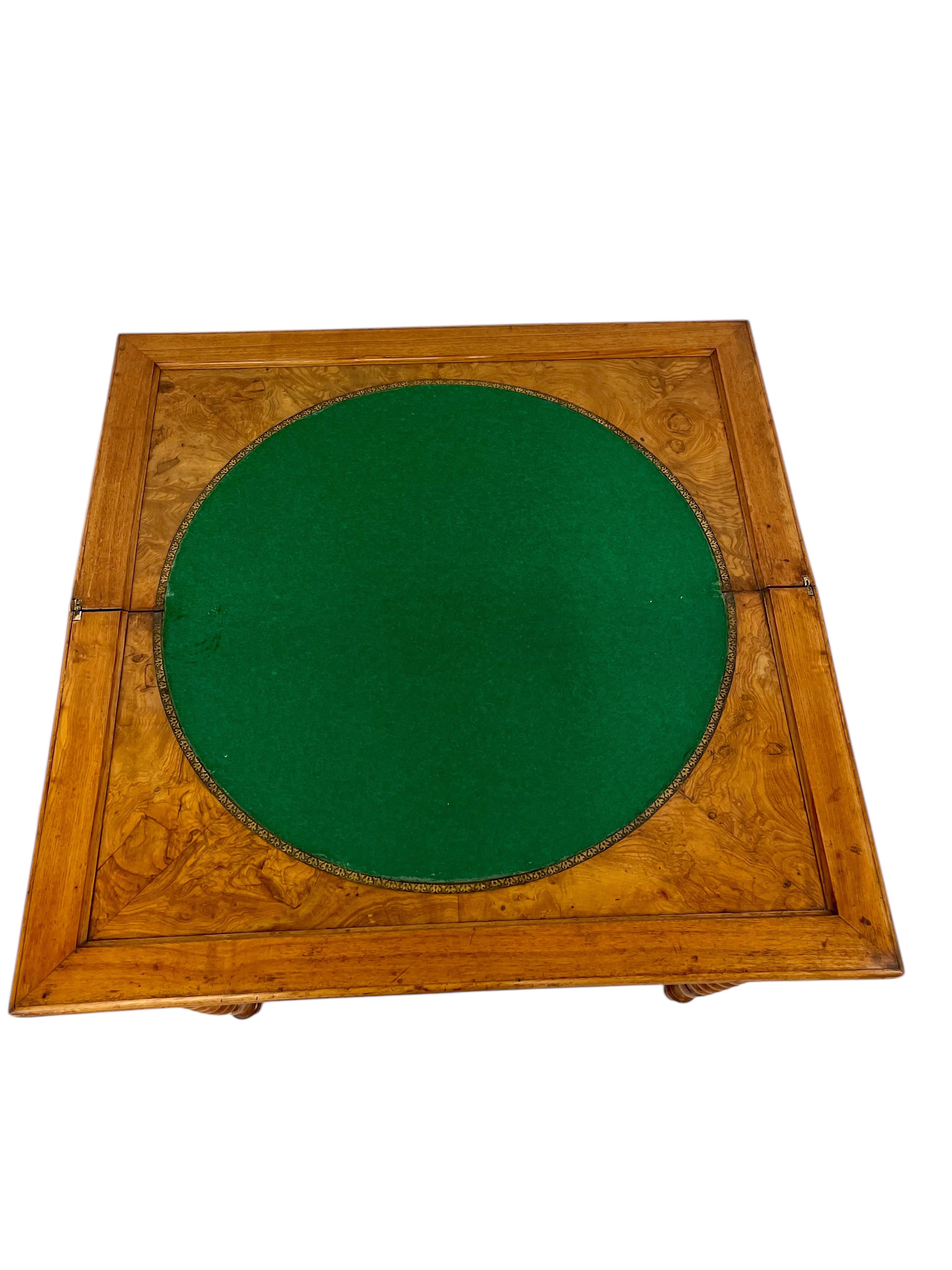 Louis Philippe 19th Century Marquetry Fold-Over Game Table For Sale