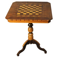 Used 19th Century Marquetry Game Table circa 1850 Sorrentino Napoli 