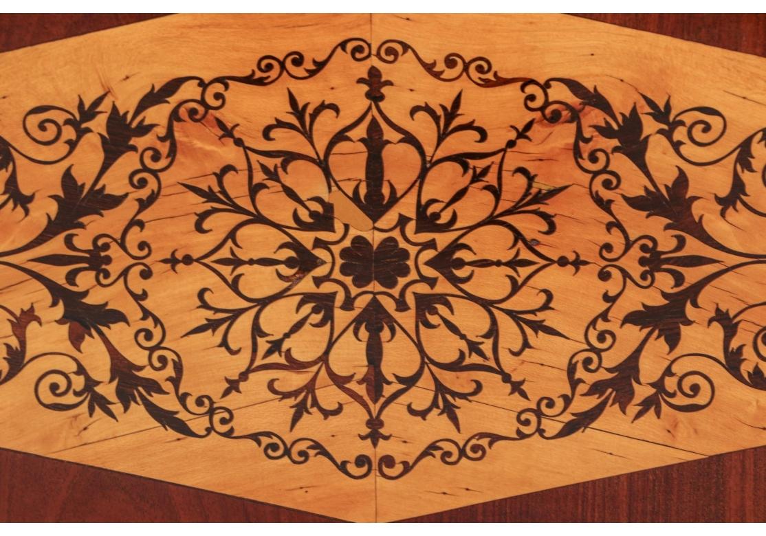 19th Century Marquetry Inlaid Bench  in Aesthetic Movement Style For Sale 8