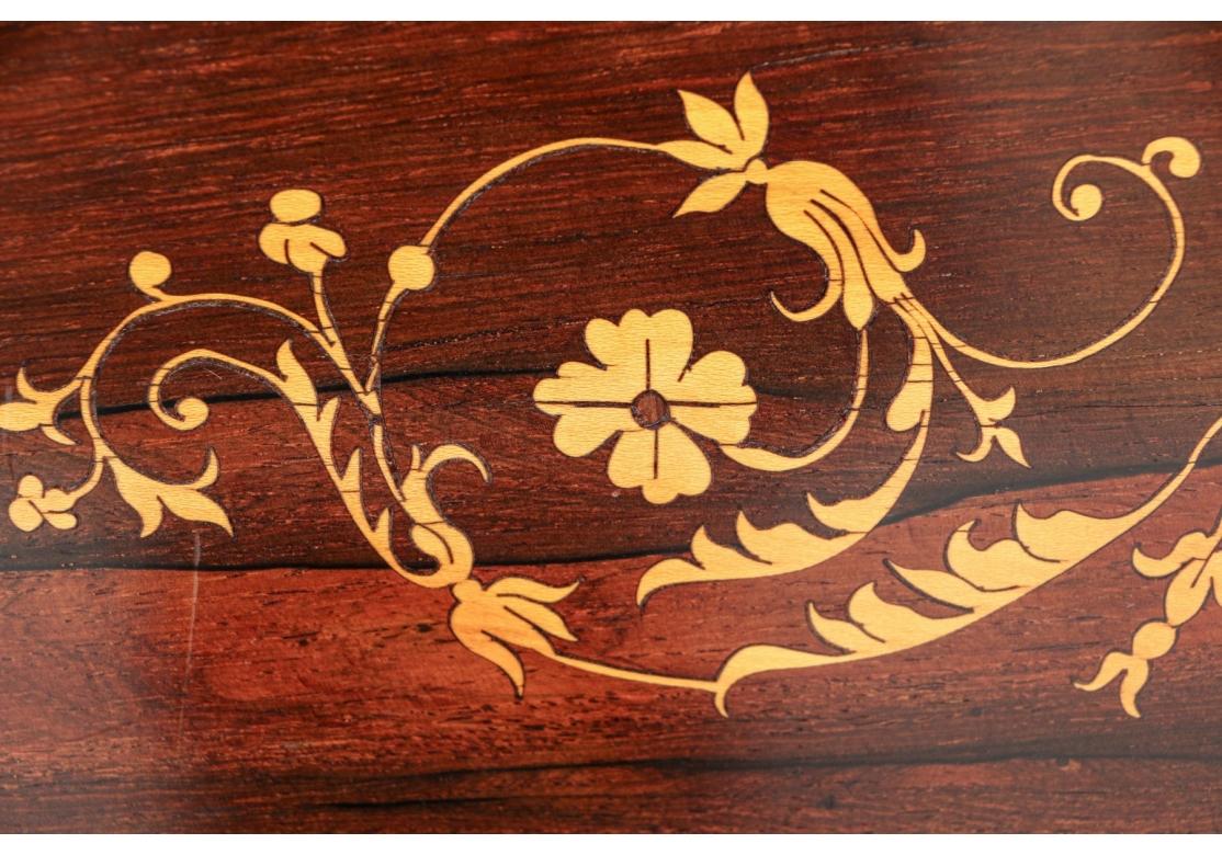 19th Century Marquetry Inlaid Bench  in Aesthetic Movement Style For Sale 4