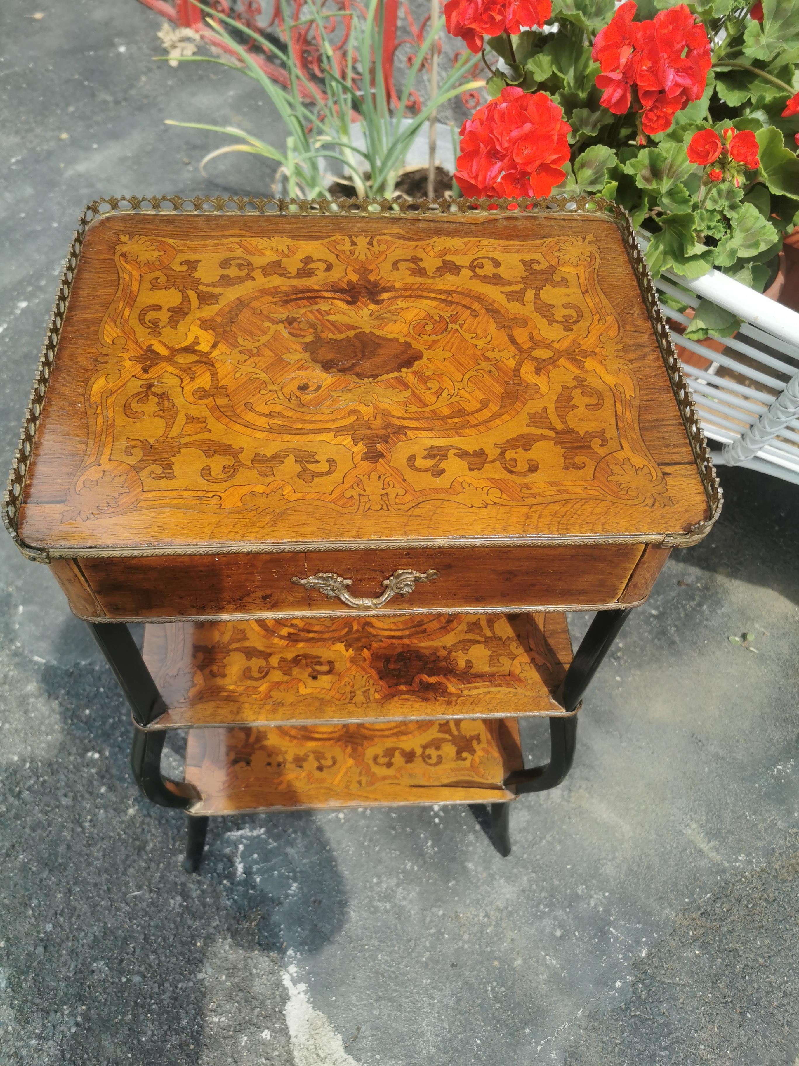Rosewood 19th Century Marquetry Napoleon III Side Table