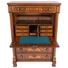 19th Century Marquetry Secretaire