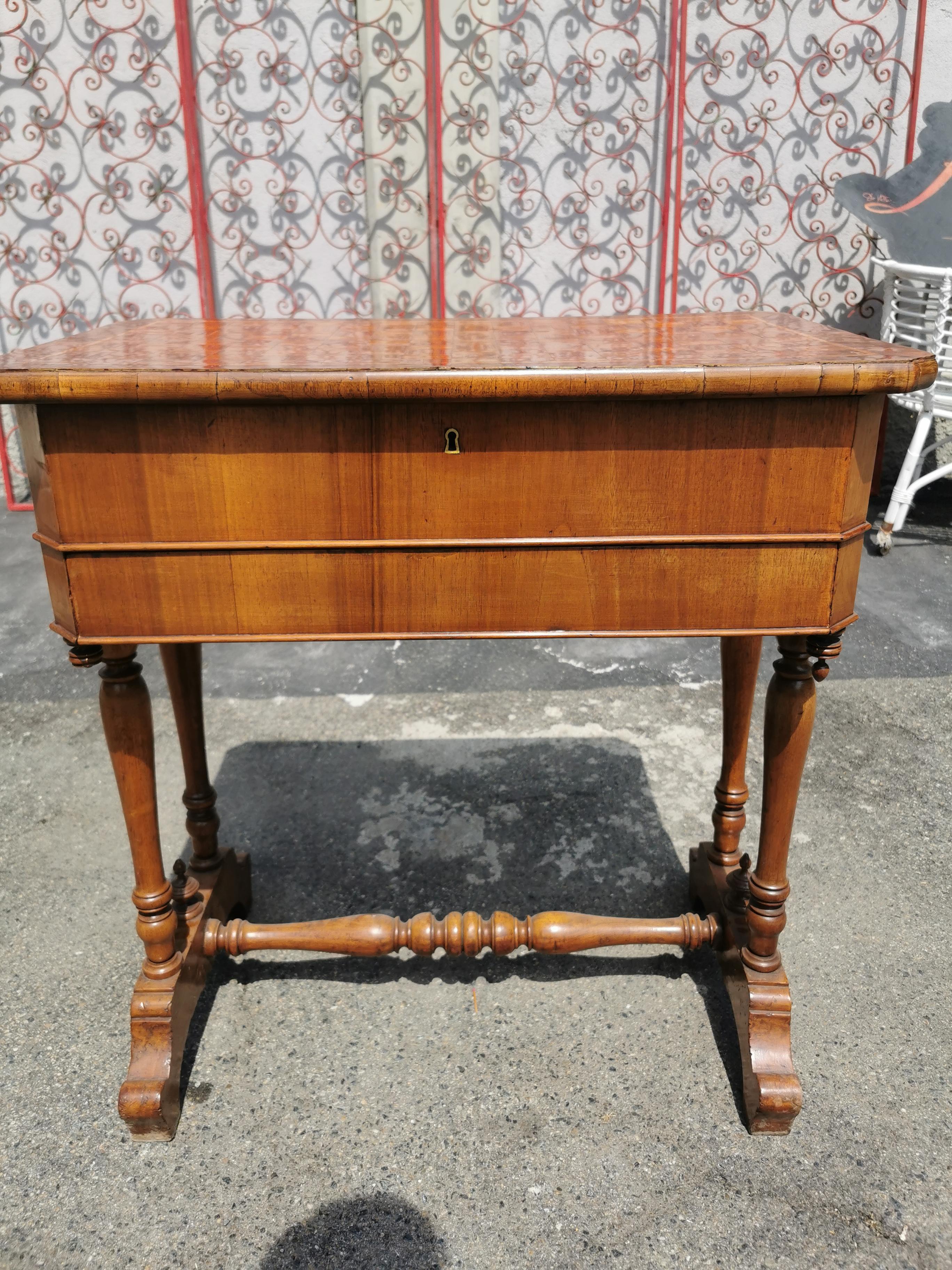 Louis Philippe 19th Century Marquetry Side Table in Rosewood  For Sale