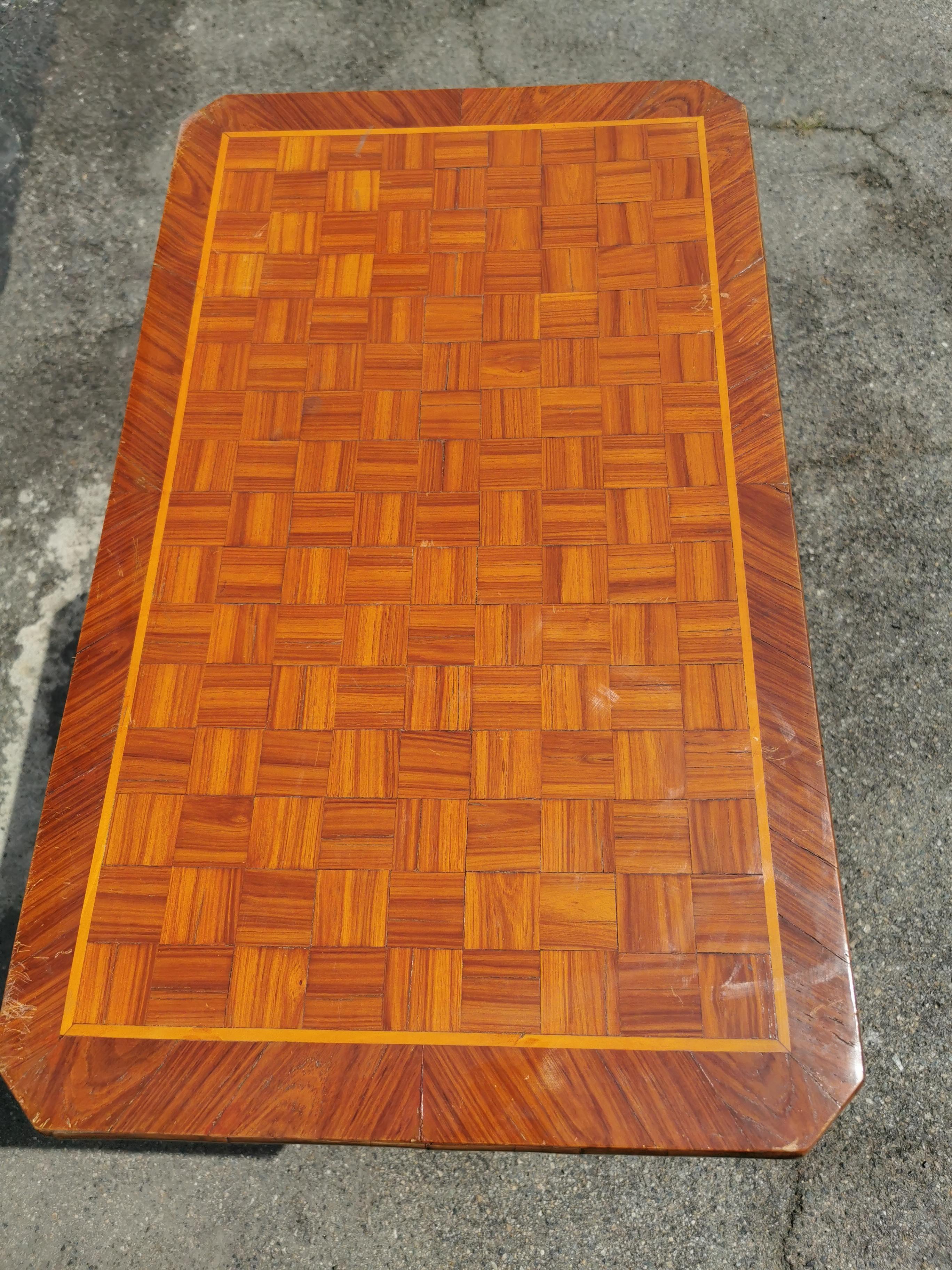 Italian 19th Century Marquetry Side Table in Rosewood  For Sale