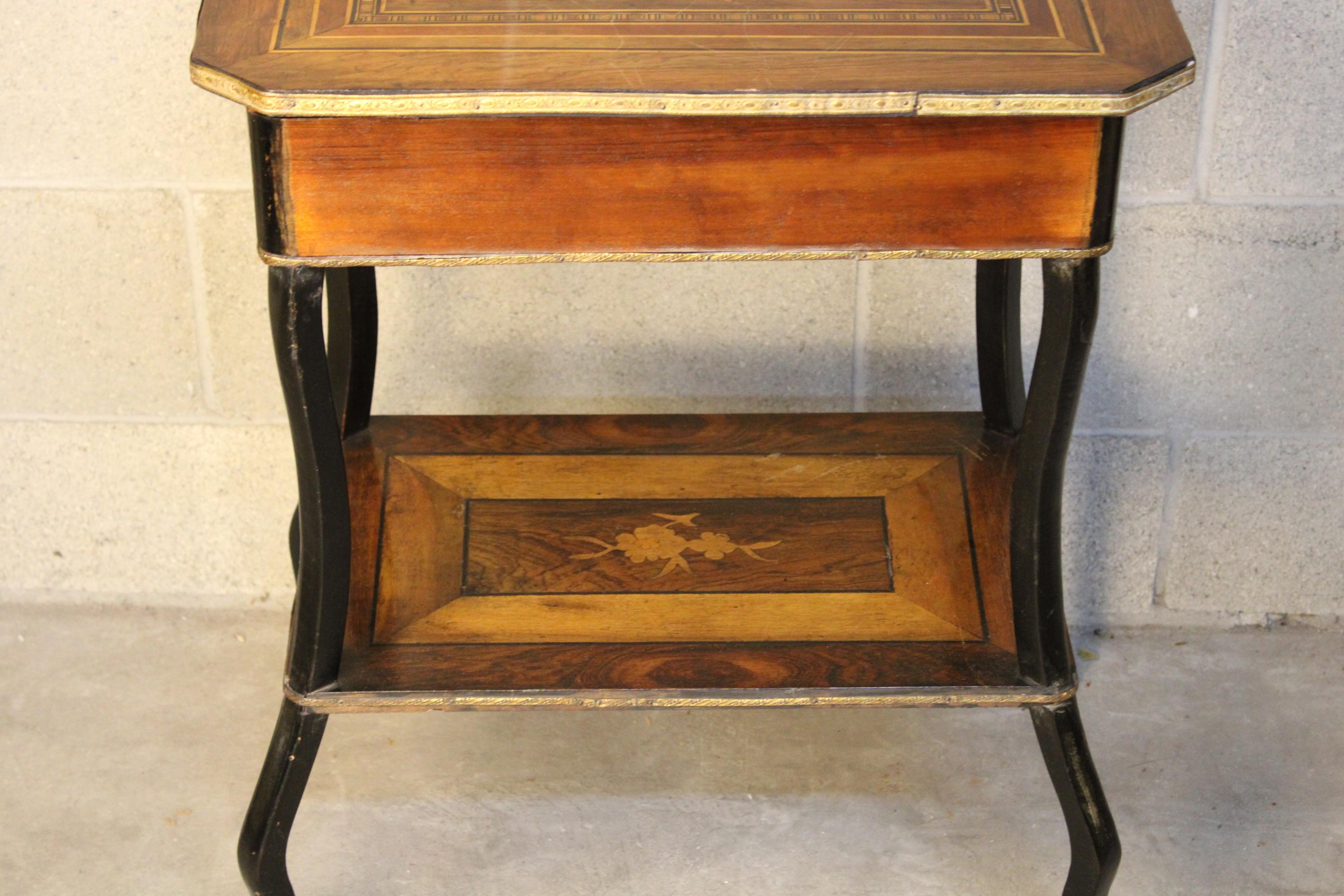 A Marquetry Side Table Napoleon III Period circa 1860 France For Sale 7