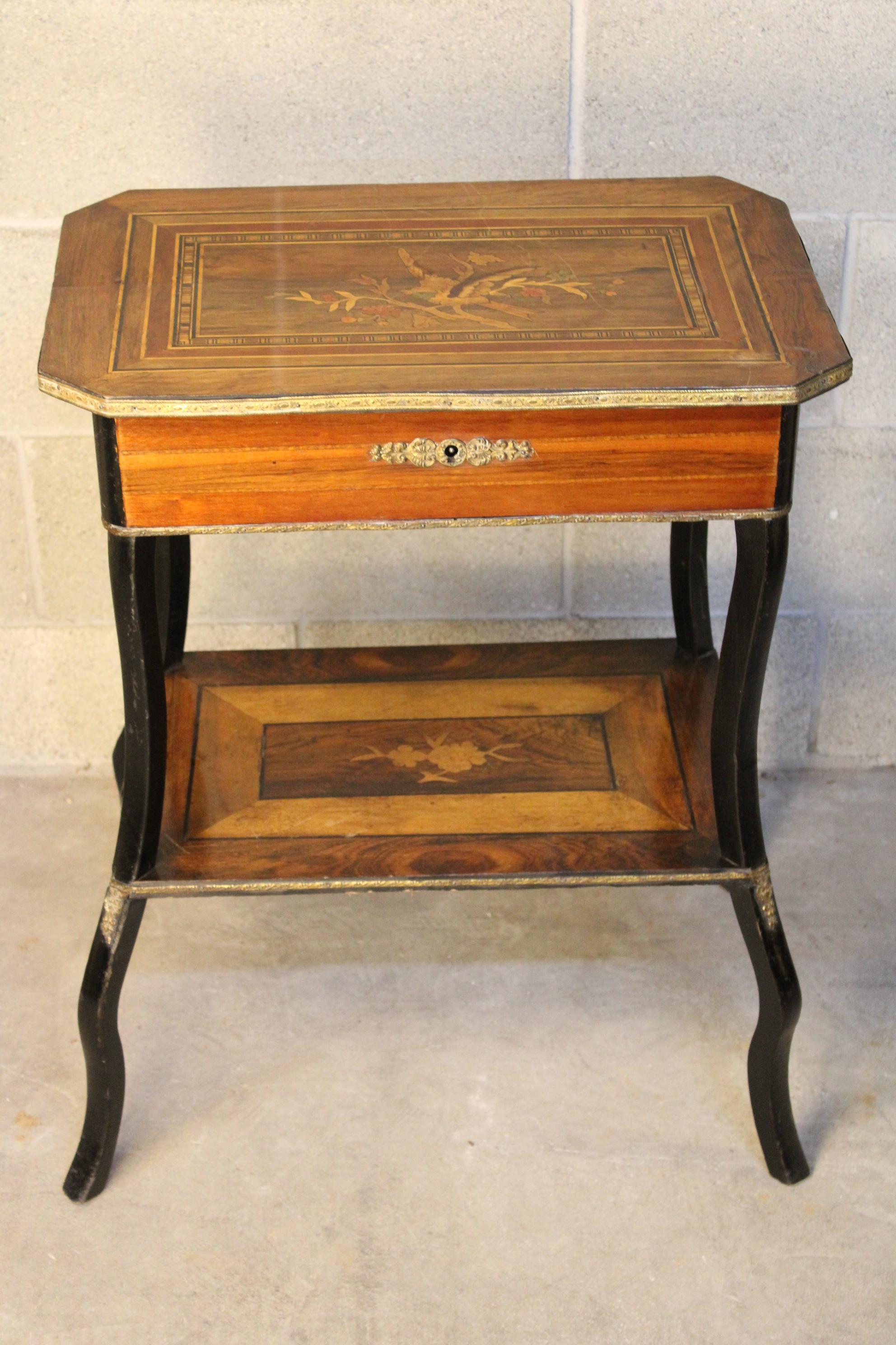 Mid-19th Century A Marquetry Side Table Napoleon III Period circa 1860 France For Sale