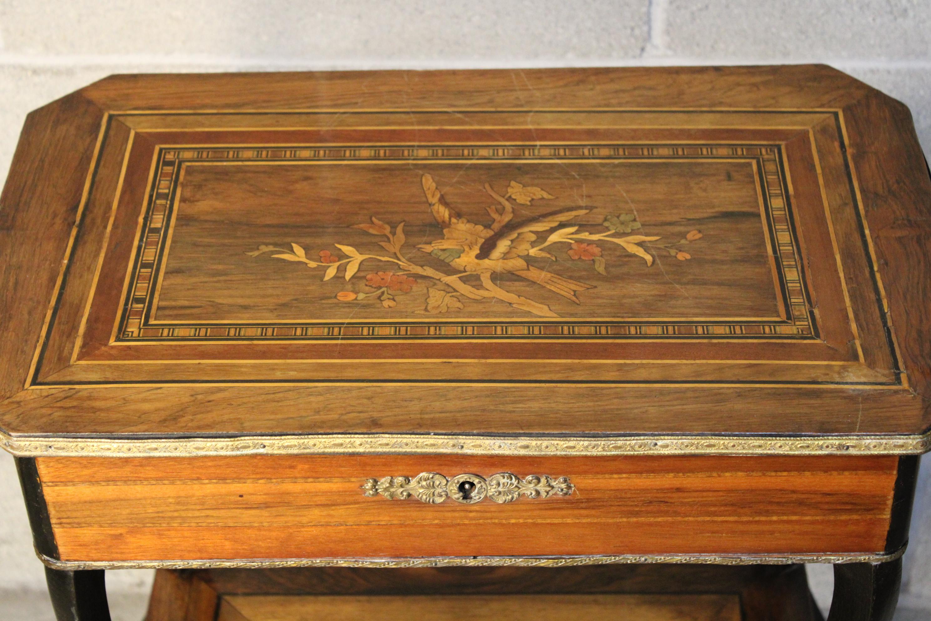 Rosewood A Marquetry Side Table Napoleon III Period circa 1860 France For Sale