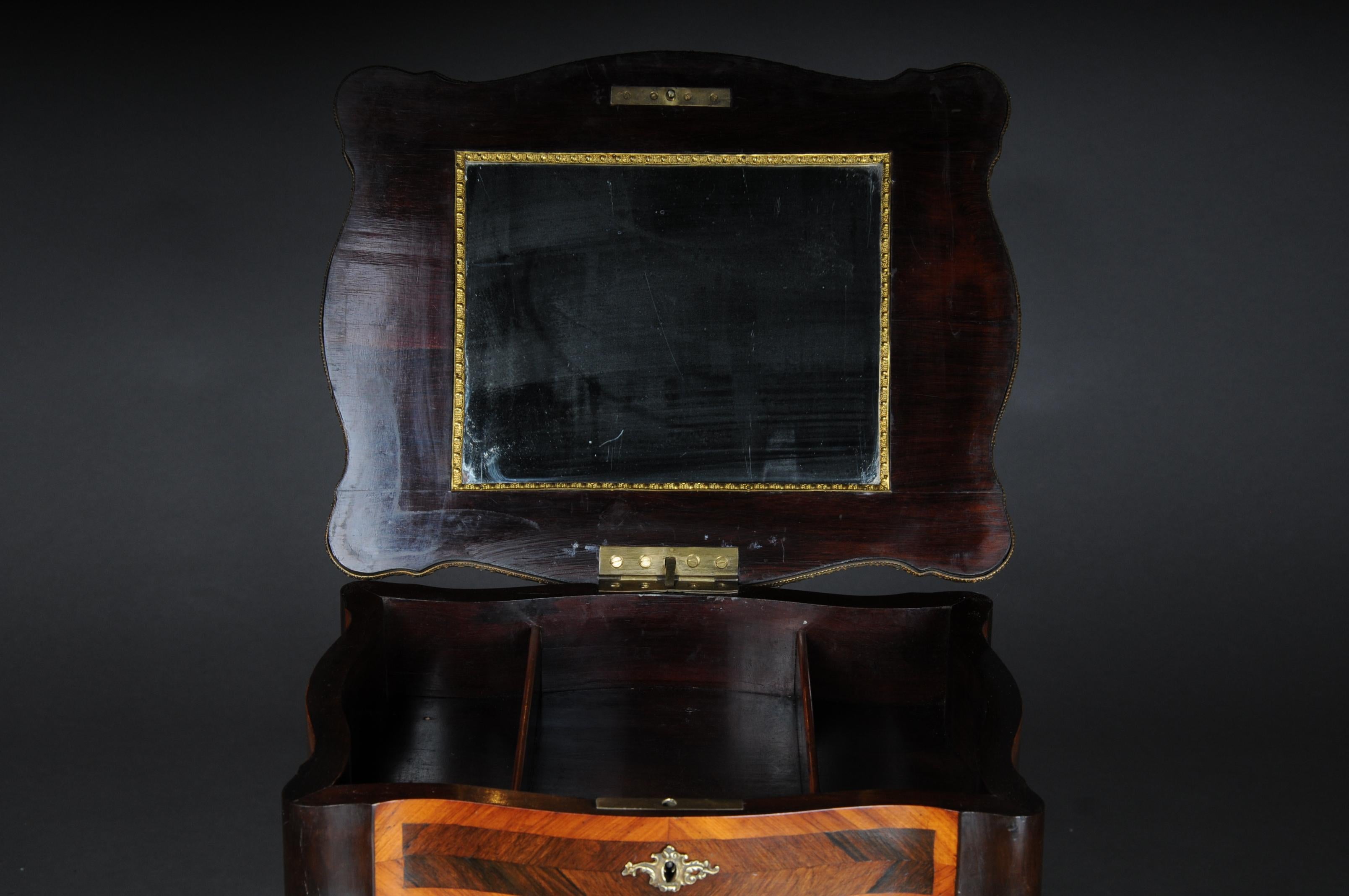 19th Century Marquetry Side Table with Jewelry Box, circa 1870 6