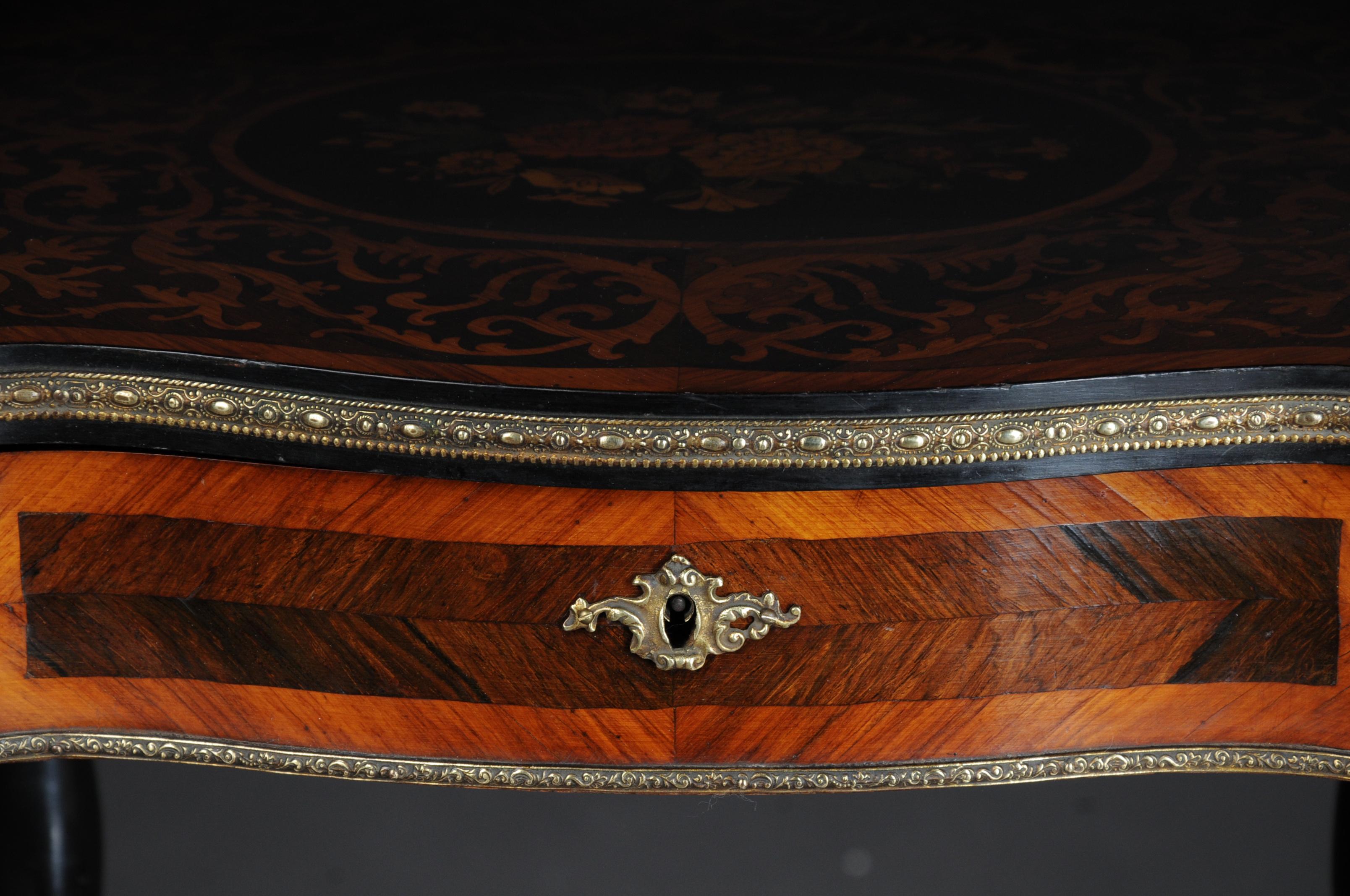 19th Century Marquetry Side Table with Jewelry Box, circa 1870 11