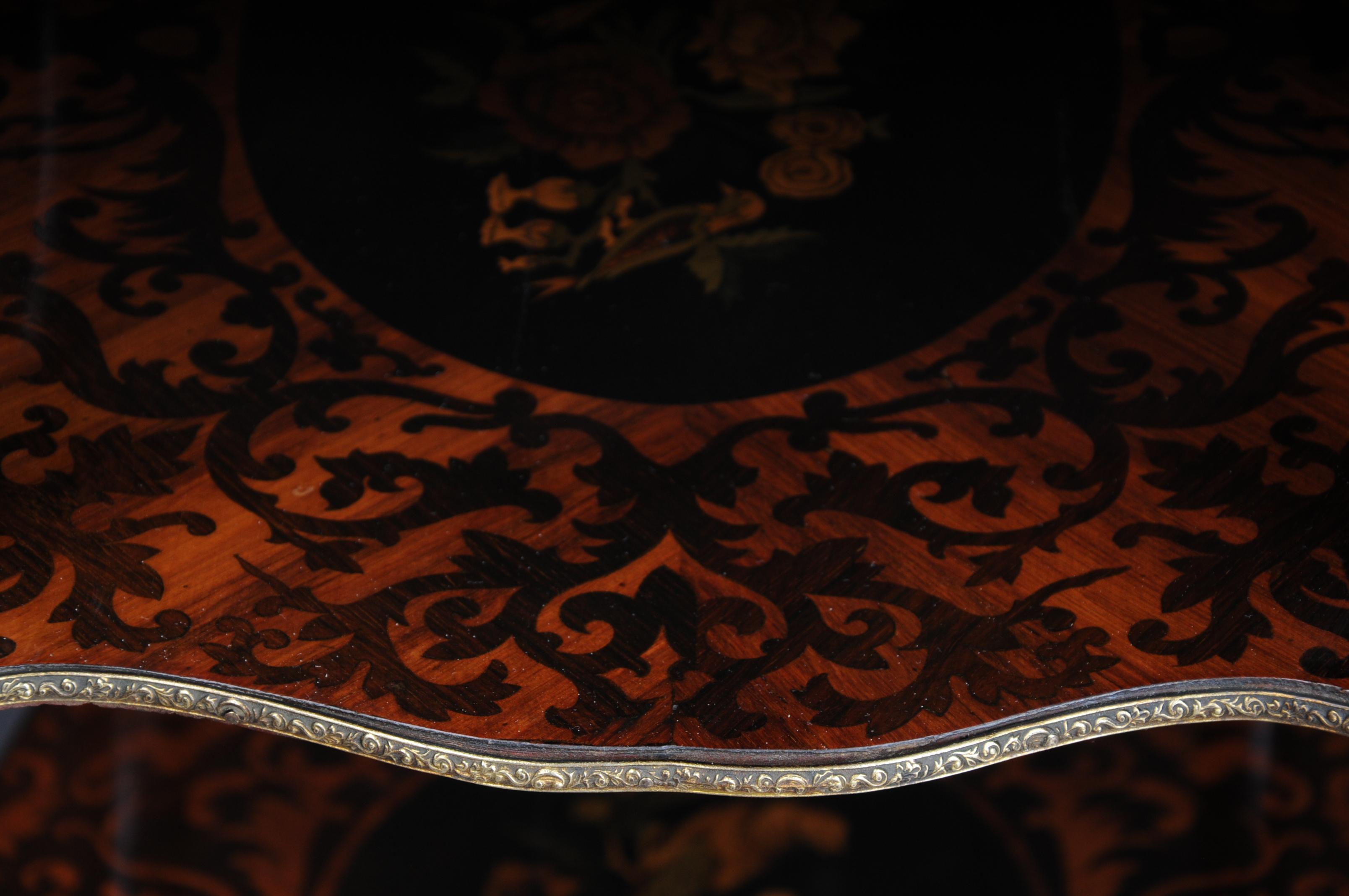 Wood 19th Century Marquetry Side Table with Jewelry Box, circa 1870