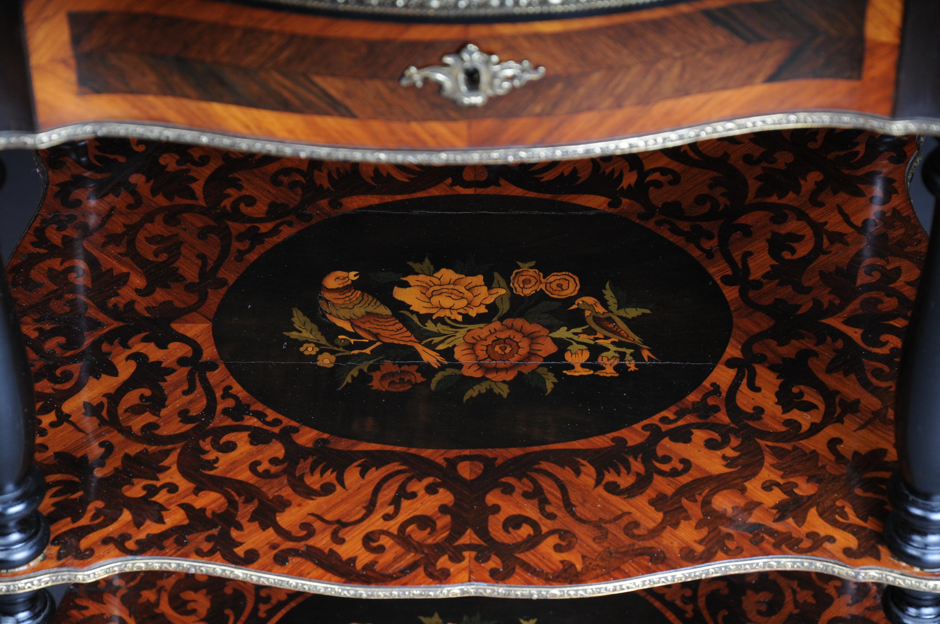 19th Century Marquetry Side Table with Jewelry Box, circa 1870 For Sale 8