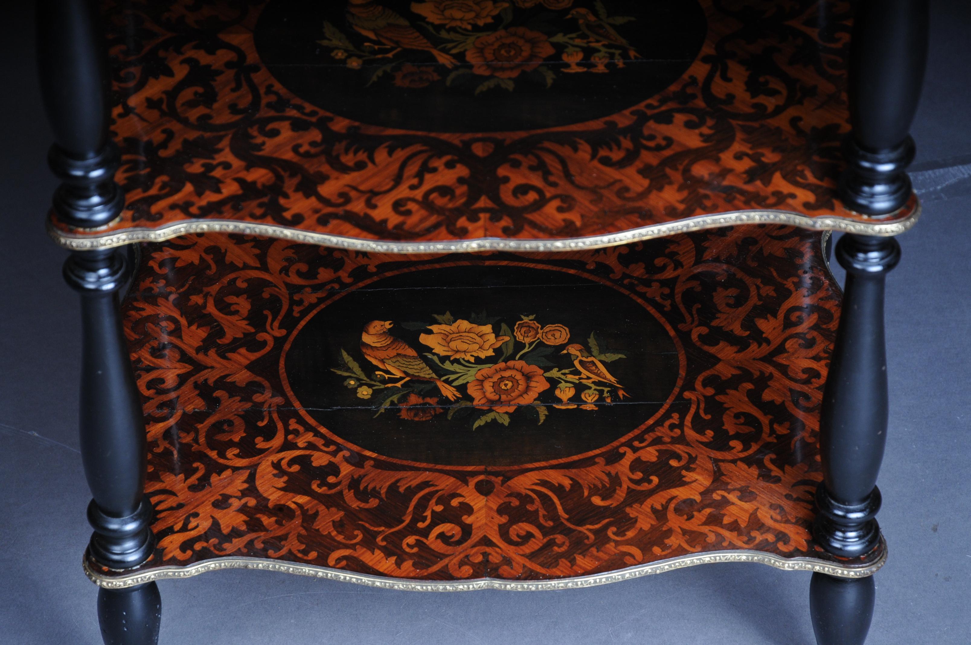 Table d'appoint en marqueterie du 19ème siècle avec boîte à bijoux, vers 1870 en vente 9