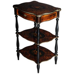 Antique 19th Century Marquetry Side Table with Jewelry Box, circa 1870