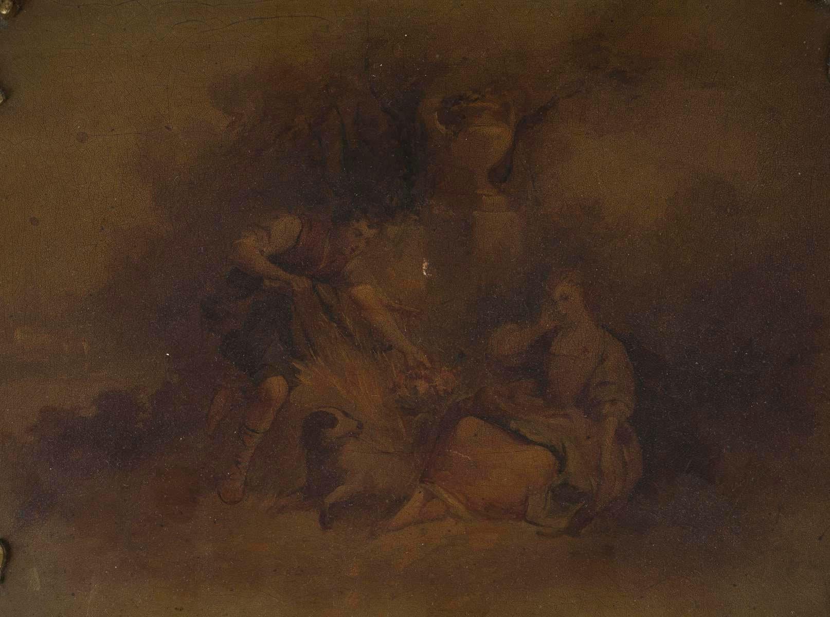 Francese Scatola in bronzo dorato e vernice Martin del XIX secolo, periodo Napoleone III. in vendita