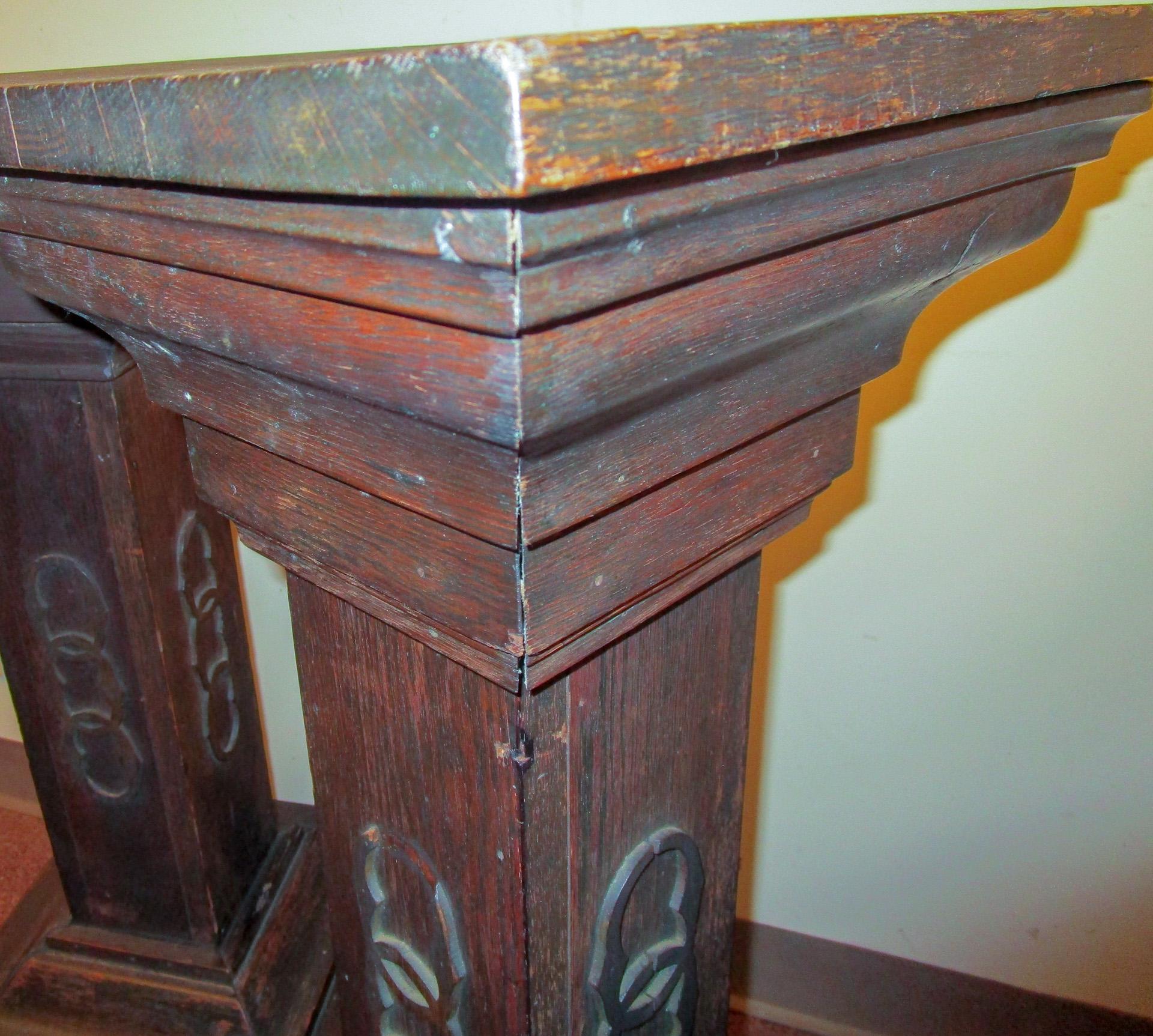 Odd Fellows Wooden Pedestal Pair 19th c 3