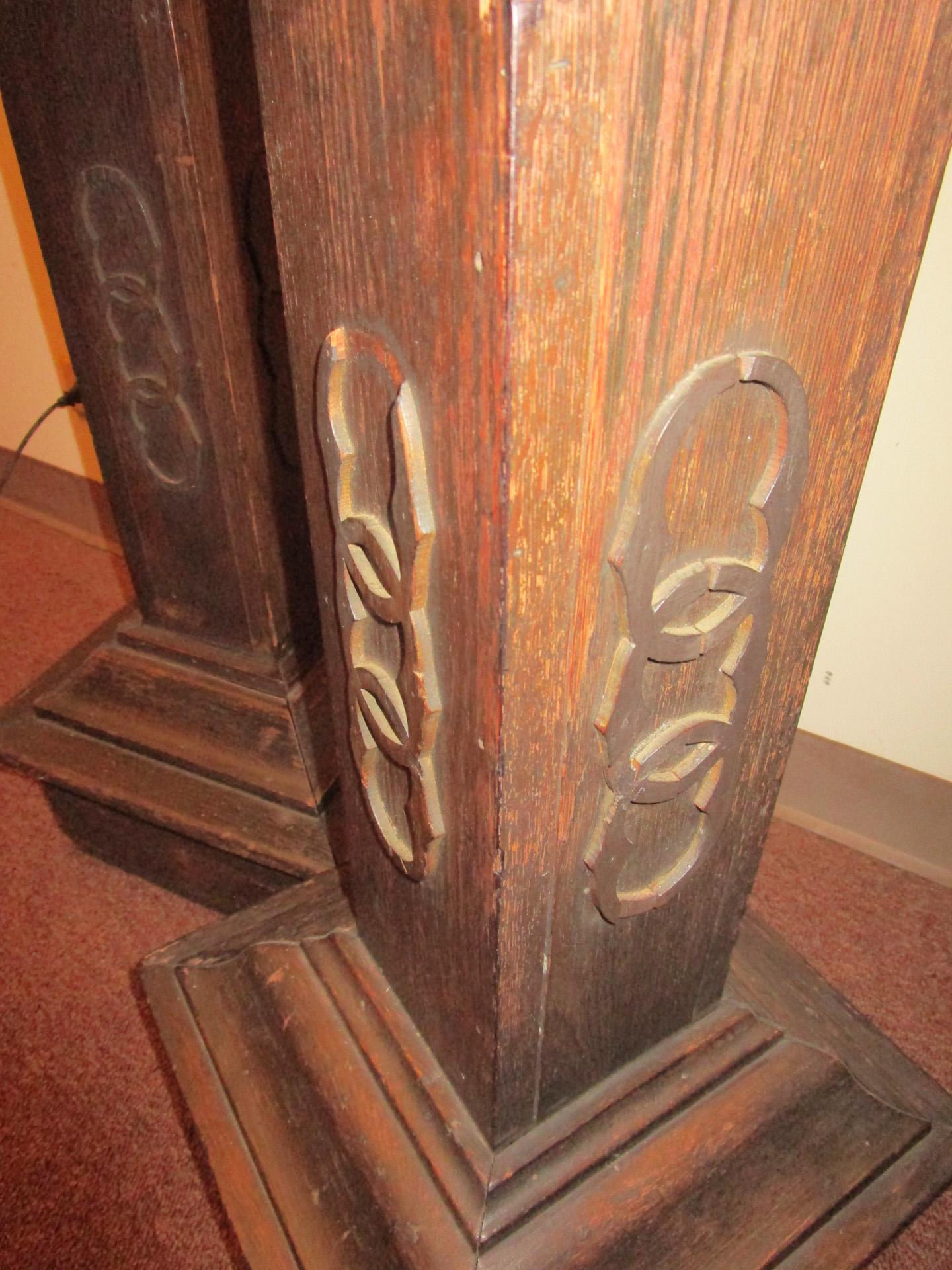 Late 19th Century Odd Fellows Wooden Pedestal Pair 19th c For Sale