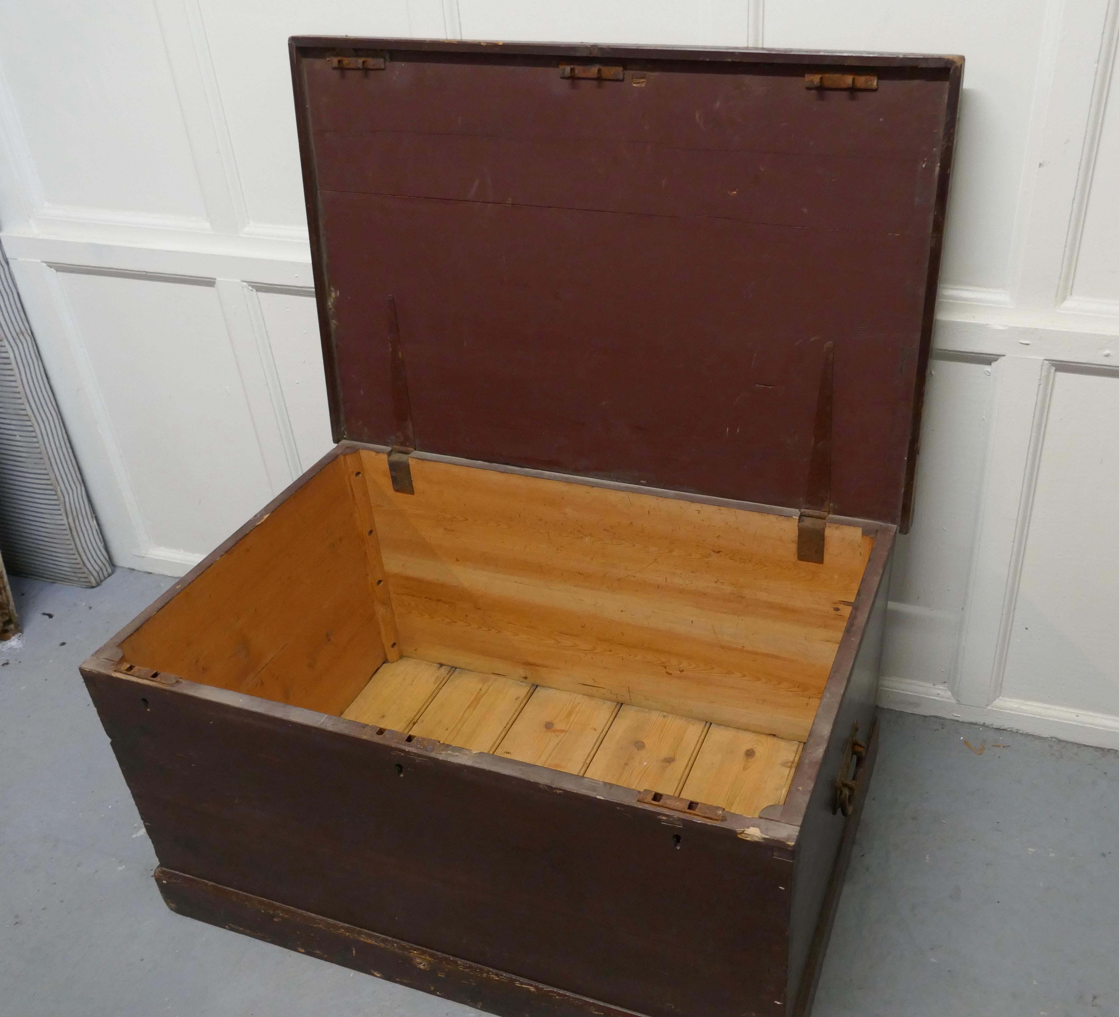 19th Century Masonic Pine Chest   This is a best quality box  For Sale 3