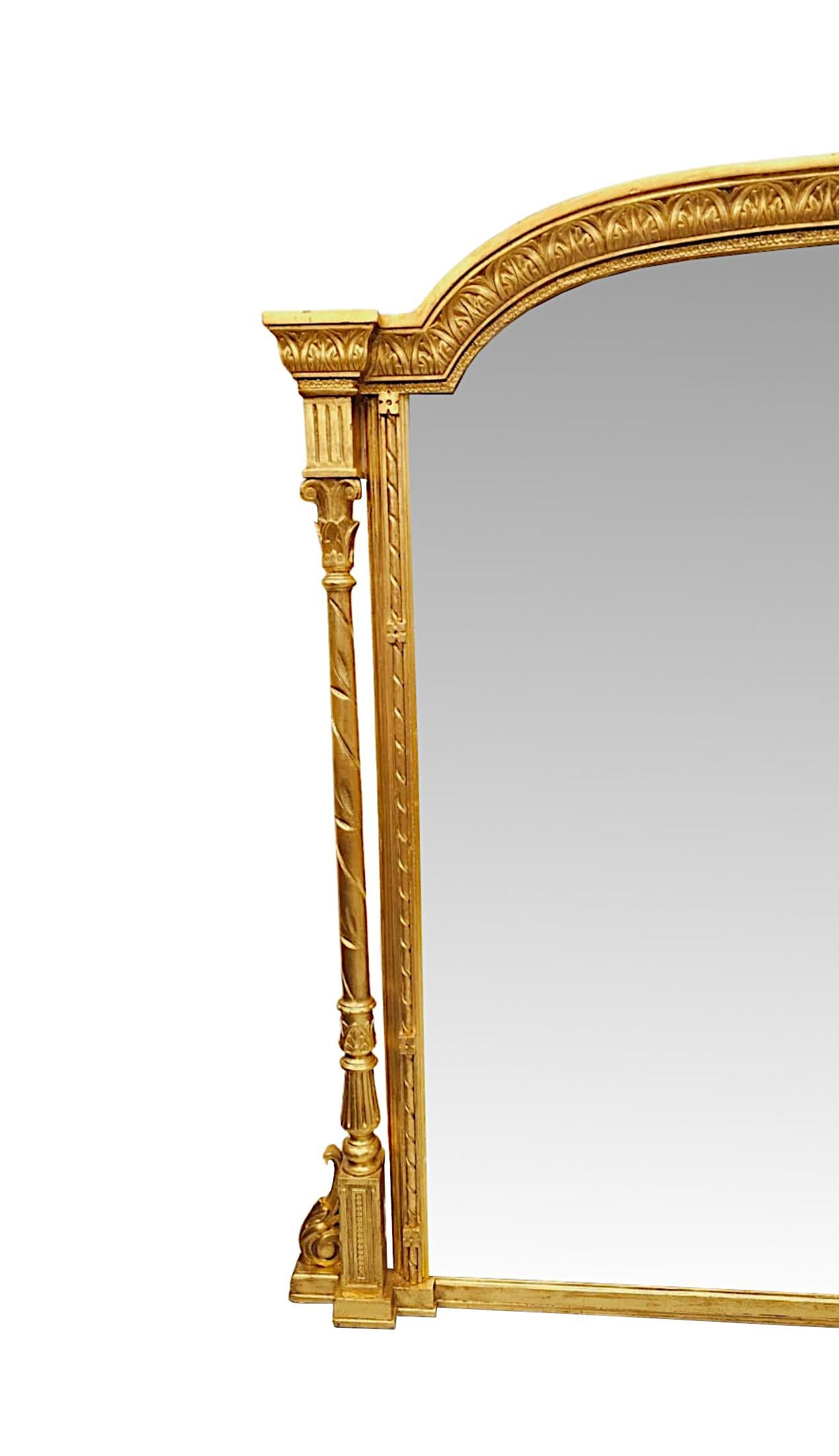 19ème siècle Massif  Miroir à trumeau en bois doré en vente 1