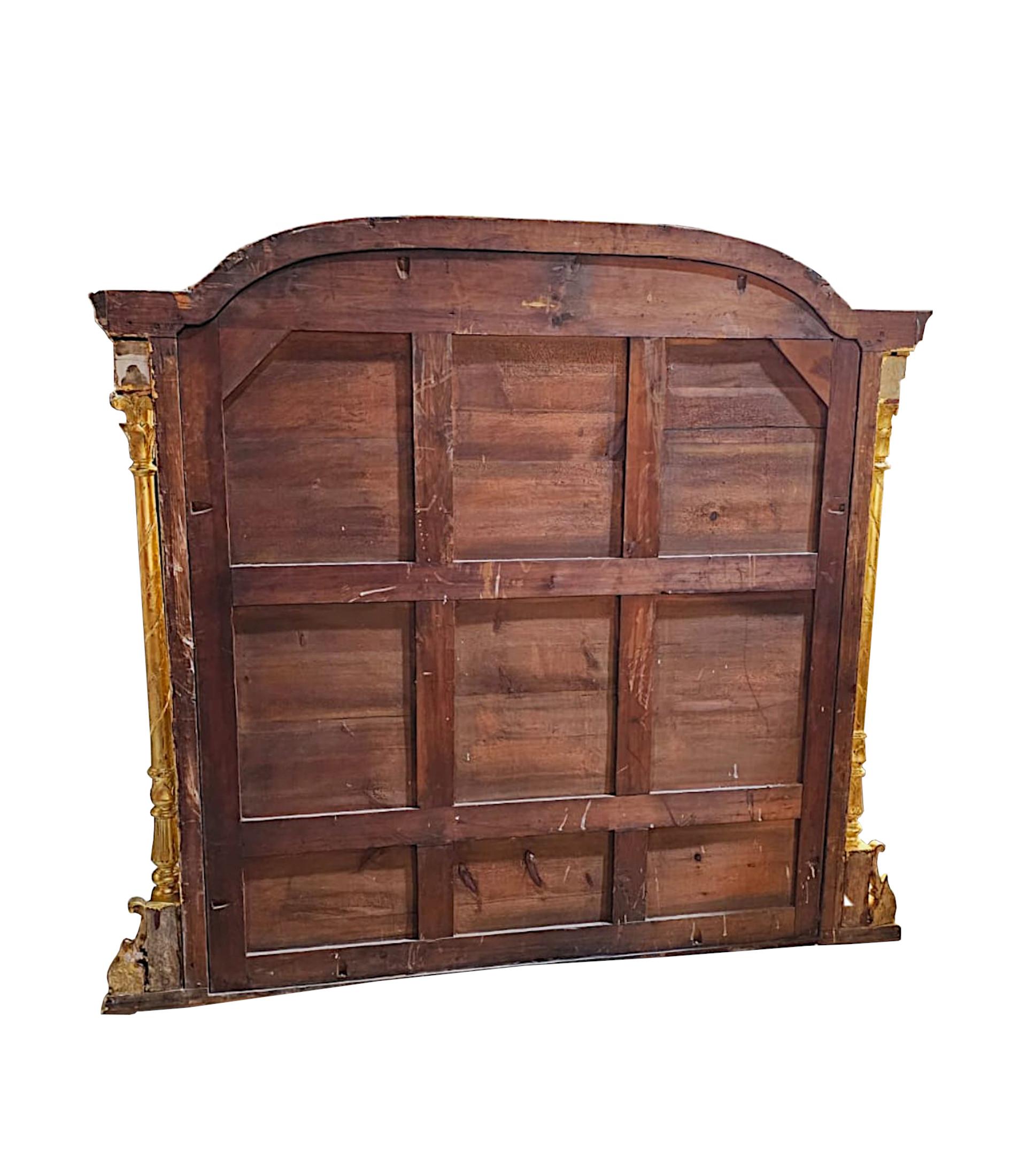 19ème siècle Massif  Miroir à trumeau en bois doré en vente 3