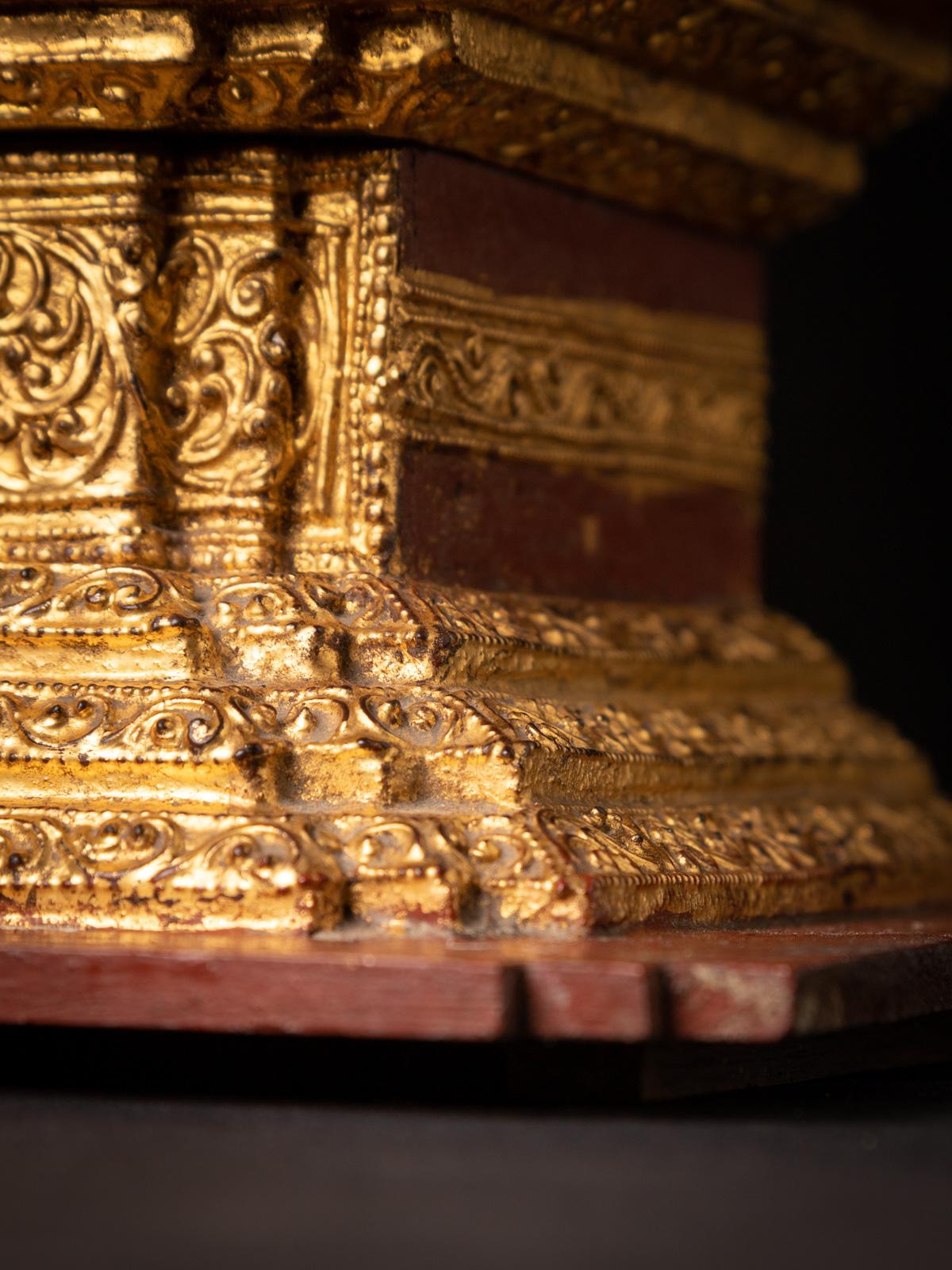 19th Century Masterpiece, Antique Wooden Burmese Throne in Mandalay Style For Sale 13