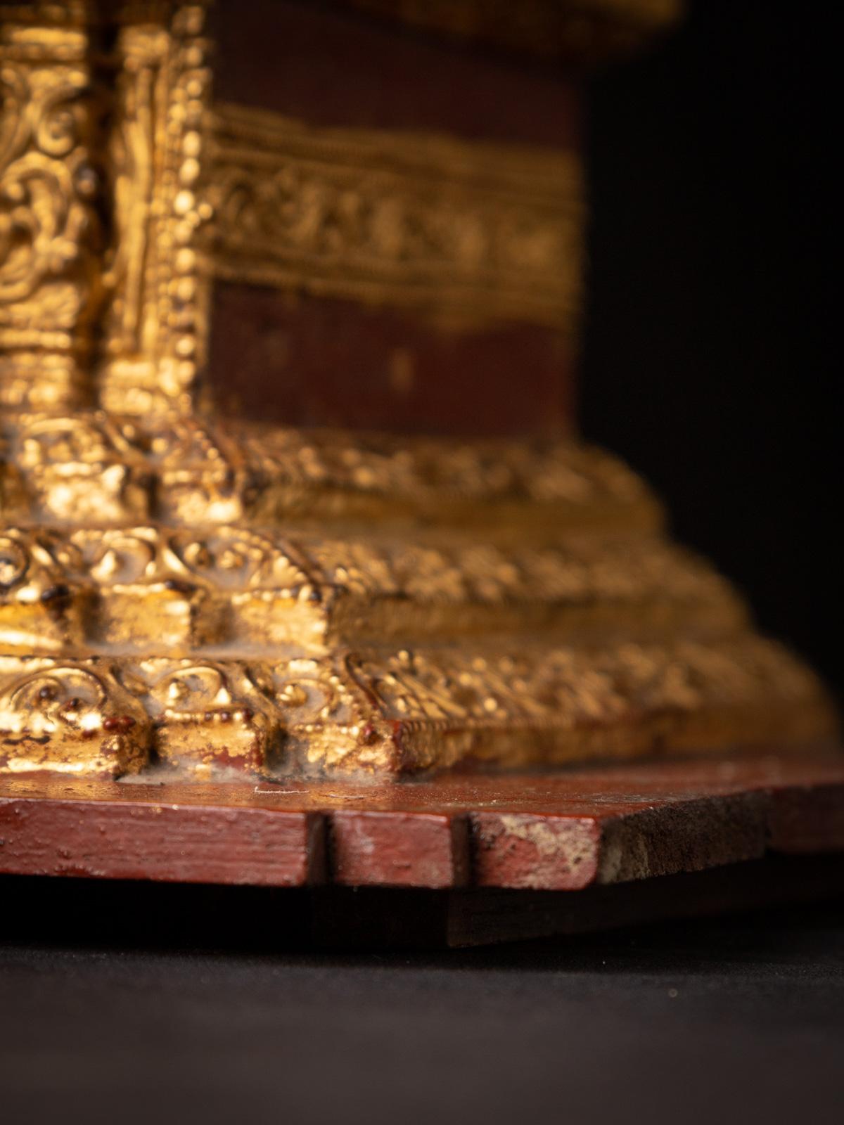 19th Century Masterpiece, Antique Wooden Burmese Throne in Mandalay Style For Sale 14