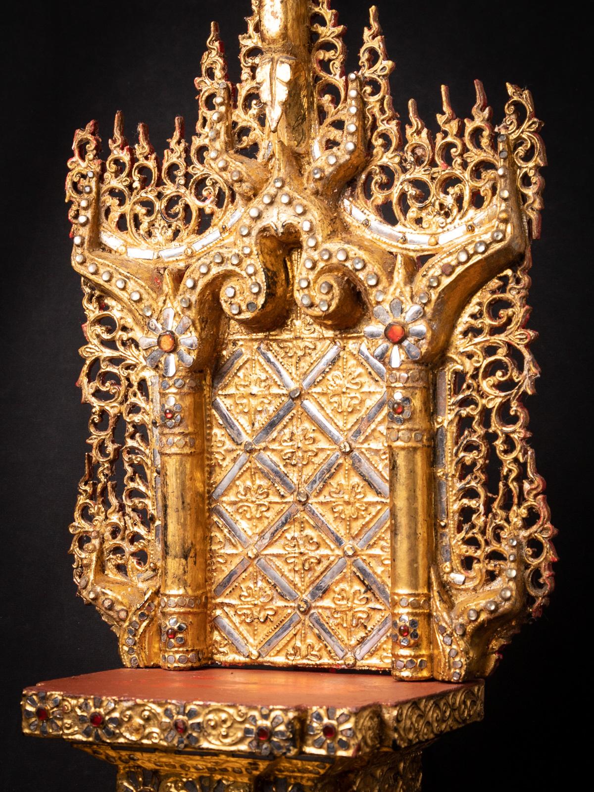 19th Century Masterpiece, Antique Wooden Burmese Throne in Mandalay Style For Sale 16