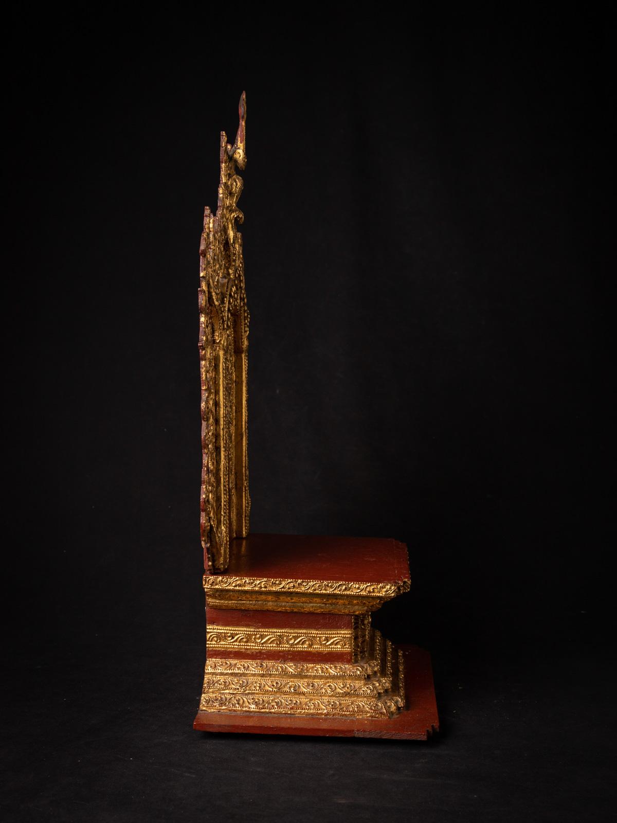 19th Century Masterpiece, Antique Wooden Burmese Throne in Mandalay Style For Sale 1
