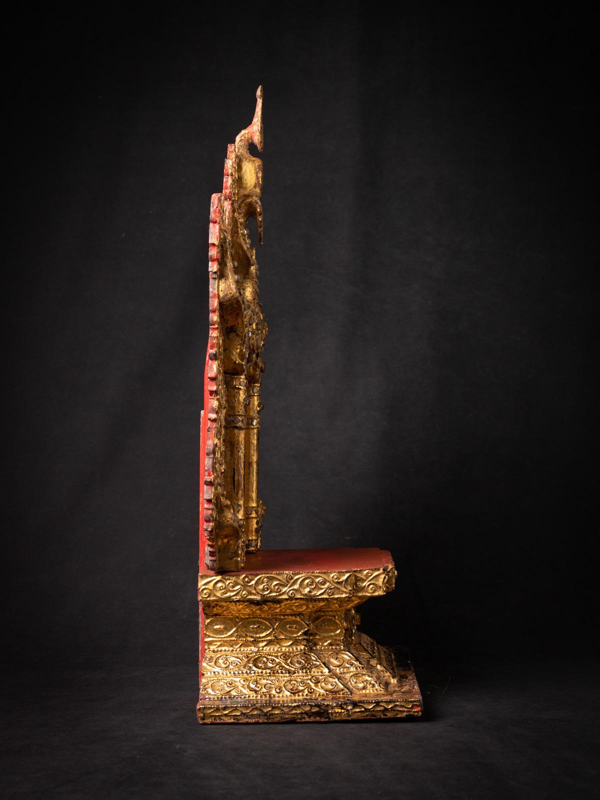 19th Century Masterpiece, Antique Wooden Burmese Throne in Mandalay Style For Sale 3