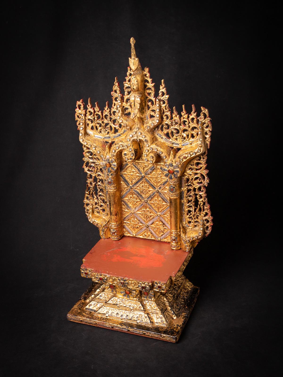 19th Century Masterpiece, Antique Wooden Burmese Throne in Mandalay Style For Sale 4