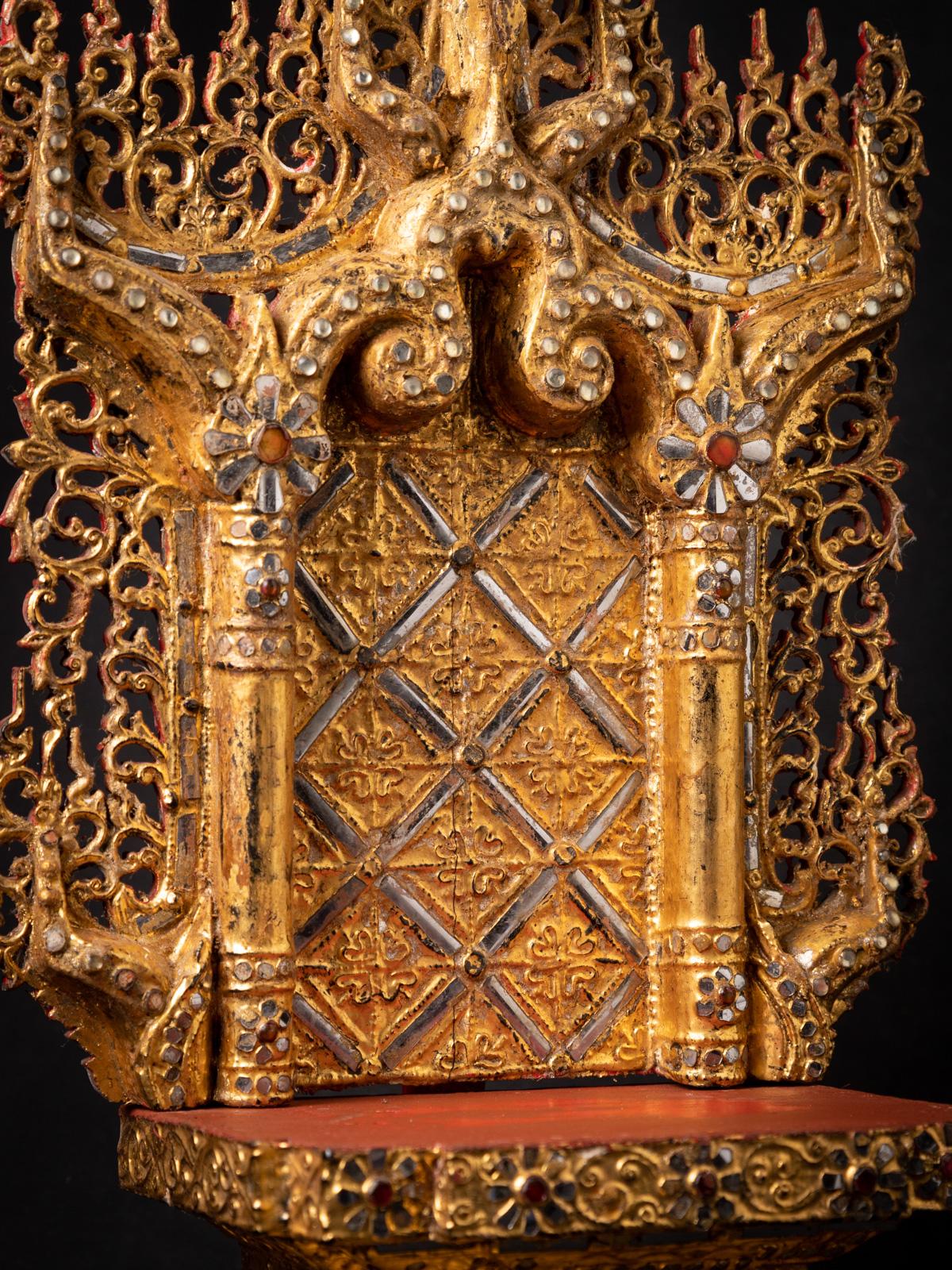 19th Century Masterpiece, Antique Wooden Burmese Throne in Mandalay Style For Sale 5