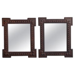 19th Century Matched Pair of Tramp Art Mirror Frames