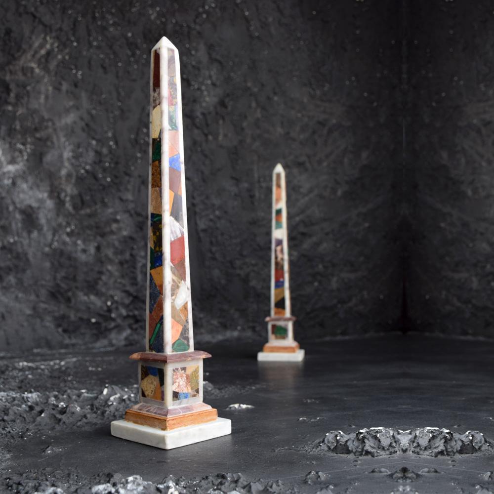 19th Century Matching Pair of Grand Tour Marble Specimen Obelisks 4