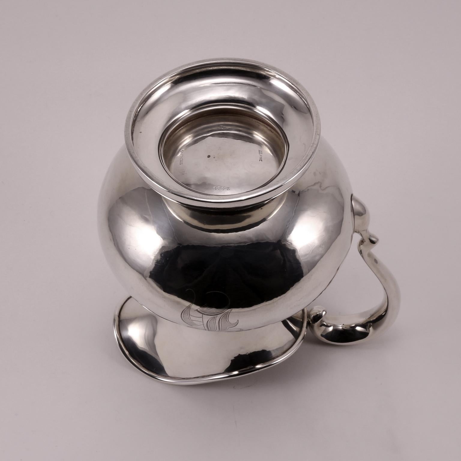 19th Century Mauser Delicate Handcrafted Sterling Silver Jug For Sale 7