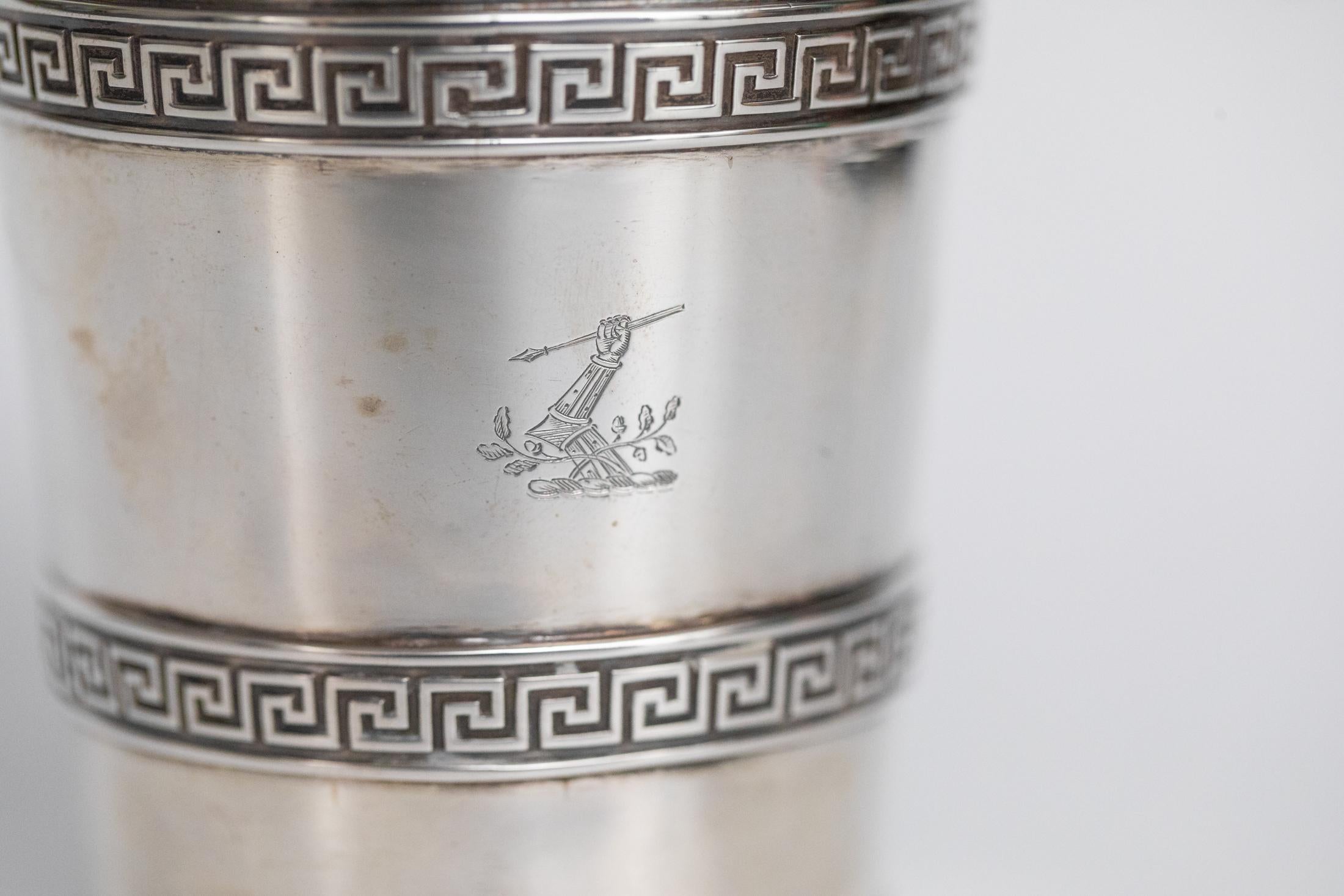 English 19th Century Meander Cup George III England John Emes Sterling Silver Classicism