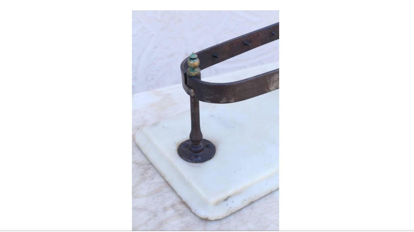 French 19th Century Meat Holder on Marble Slab For Sale