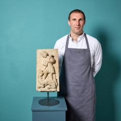 19th Century Medieval Style Terracotta Plaque on Stand