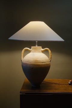 20th Century Mediterranean Amphora Clay Pot Lamp – Vintage Handcrafted Lighting