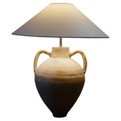 20th Century Mediterranean Amphora Clay Pot Lamp – Vintage Handcrafted Lighting