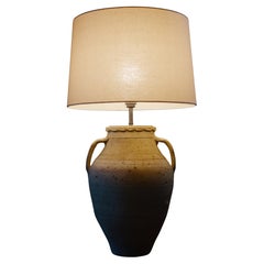 20th Century Mediterranean Clay Pot Lamp – Vintage Handcrafted Lighting for Coun