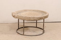 19th Century Mediterranean Stone Olive Press Custom Coffee Table