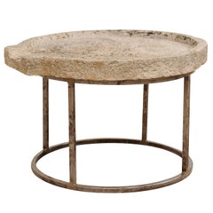 Antique 19th Century Mediterranean Stone Trough Coffee Table on Custom Base